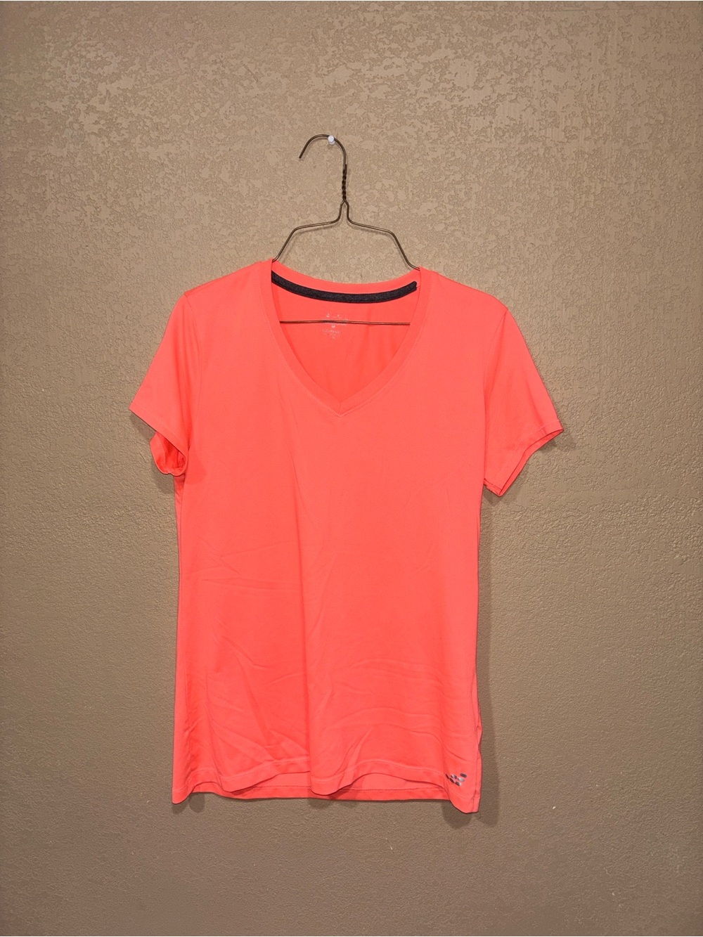 bcg Neon Coral V-Neck Short Sleeve Tee